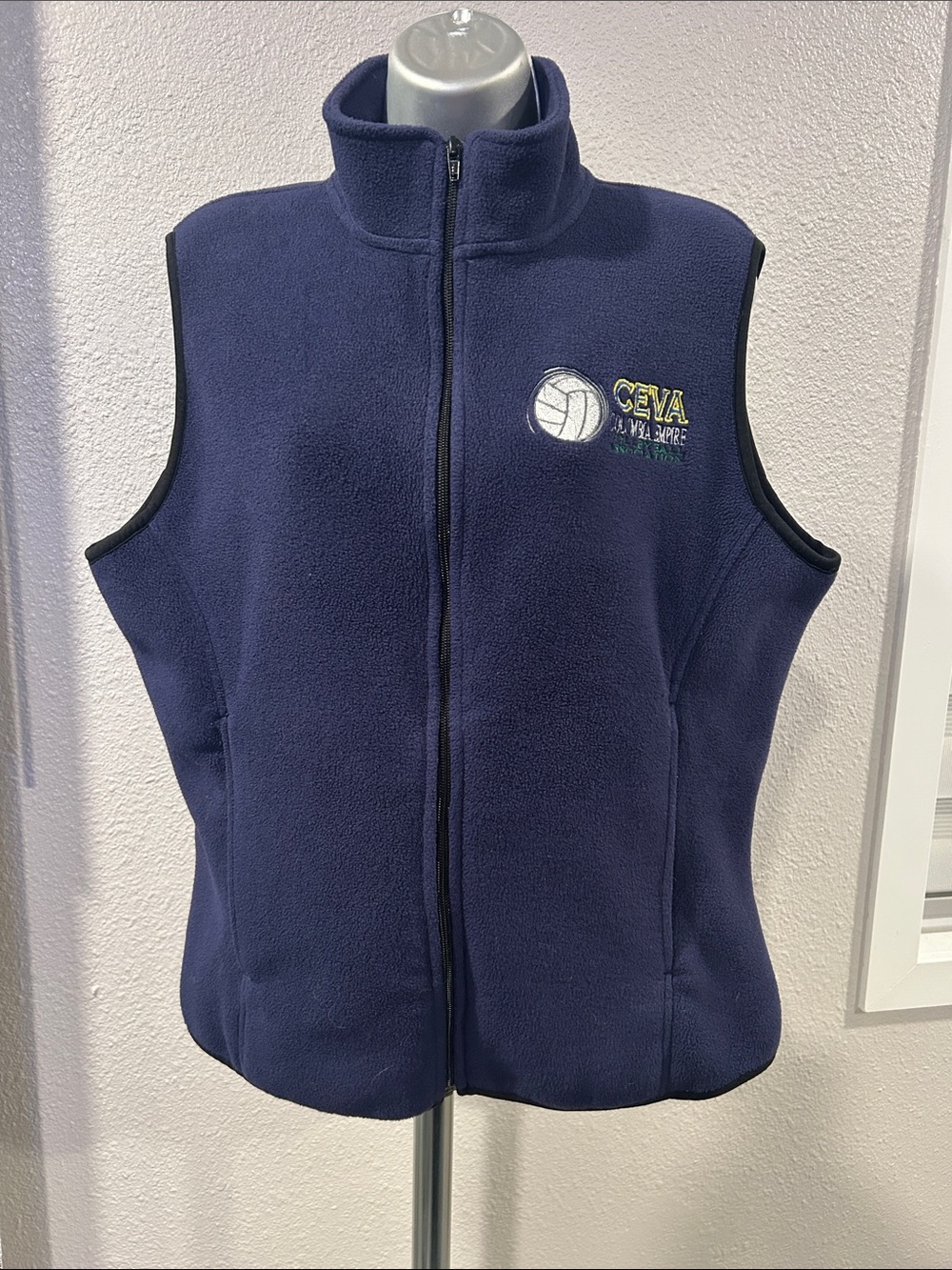 Port Authority Navy Fleece Vest with Embroidered 🏐 Logo
